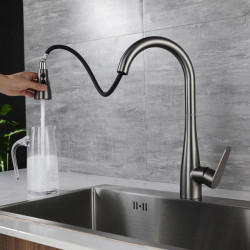 Pull Out Black Kitchen Tap Hot Cold Mixer Water Tap 2 Model Rotatable Retractable 304 Stainless Steel Wash Basin Sink Taps