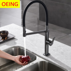 High Quality Pull-Out Multifunctional 59 Copper Kitchen Sink Vegetable Washing Cold And Hot Water Tap Universal Rotation